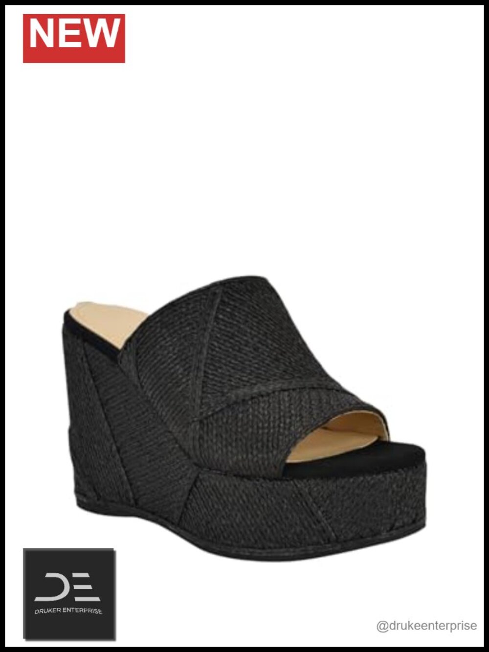 Woven Wedge Sandals Slip-On Heeled Platforms Summer